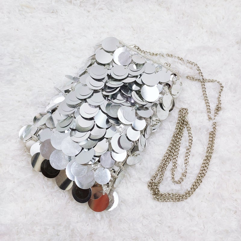 Spring Fashion Explosive Women'S Dinner Sequin Evening Bag Shoulder Bag Large Mobile Phone Bag All-Match Party Beaded Embroidered Bag - Image 1