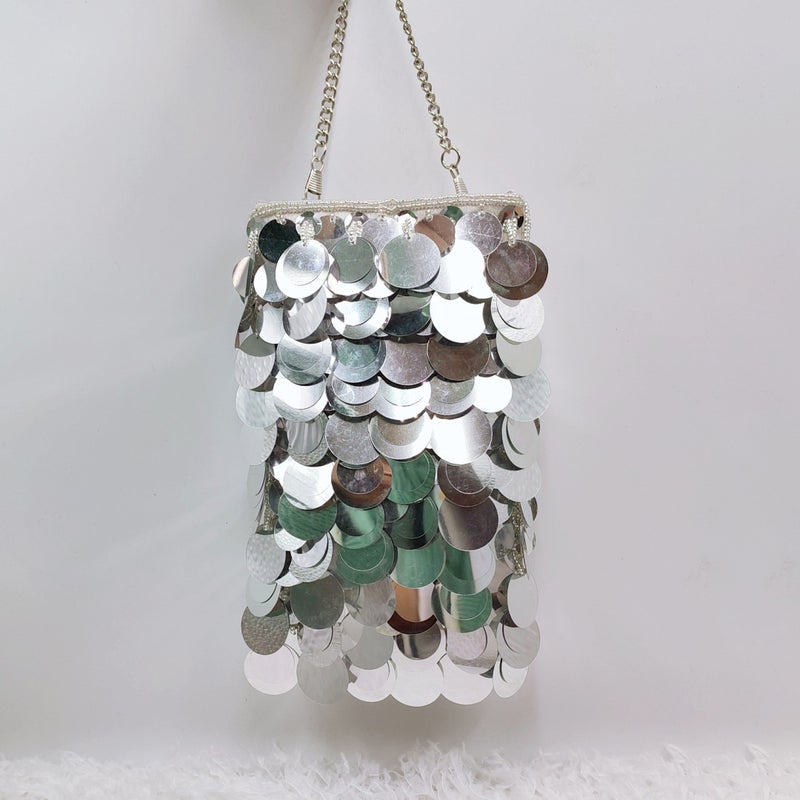Spring Fashion Explosive Women'S Dinner Sequin Evening Bag Shoulder Bag Large Mobile Phone Bag All-Match Party Beaded Embroidered Bag - Image 3