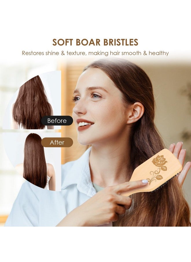 Bsisme - Hair Brush, Boar Bristle Hair Brushes For Women Men Kid, Natural Bristles Paddle Brush For Thin Fine Hair, Restore Shine And Texture, Enhance Hair Shine And Health - Image 1