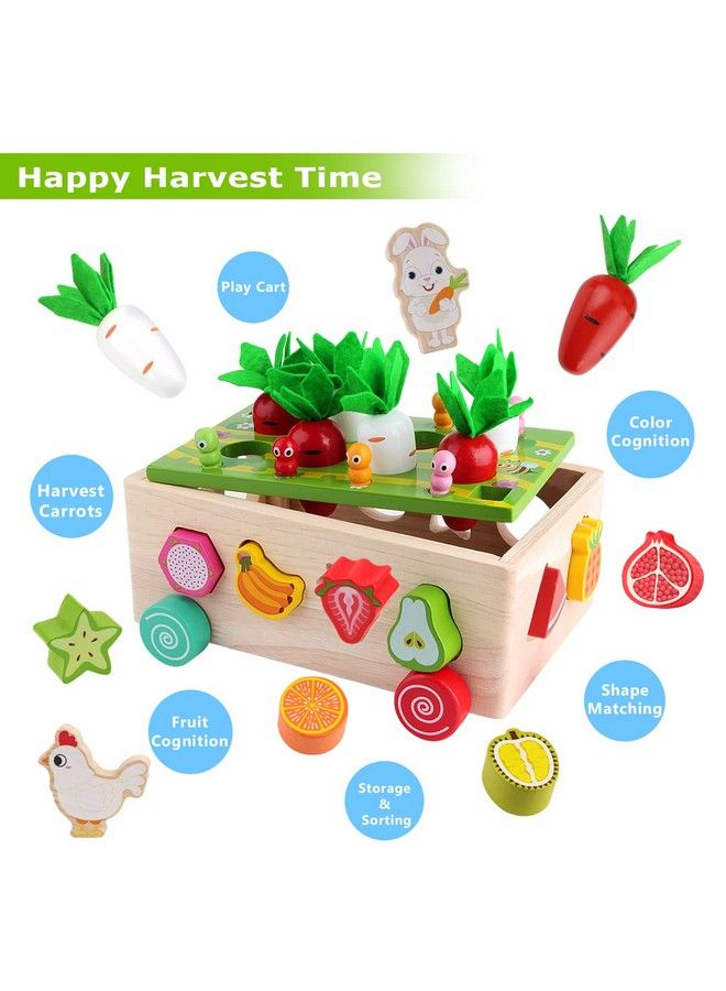 SKYFIELD Montessori Wooden Garden Toy For Baby Boys Girls 1 2 3 Years Old Fine Motor Skills Developmental Gift Toy Color Shape Fruit Sorting Orchard Cart Farm Game For Toddler 13 - Image 3