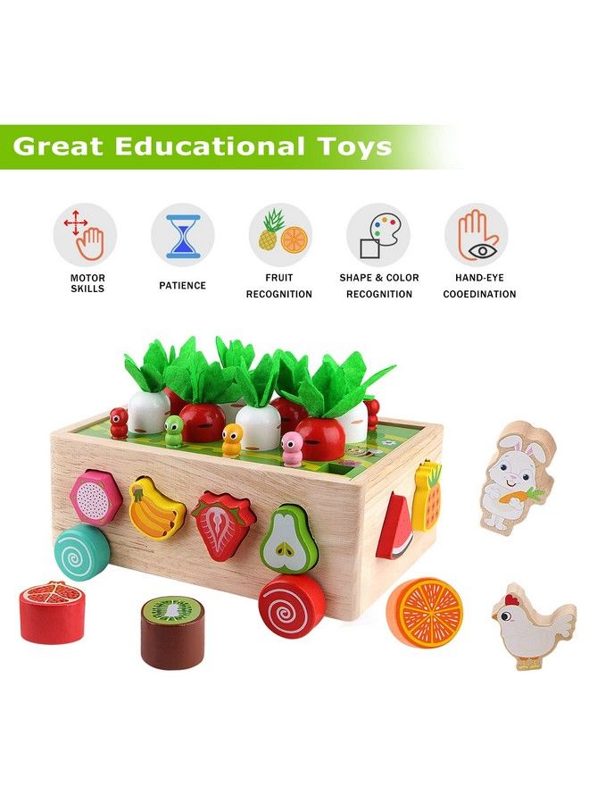 SKYFIELD Montessori Wooden Garden Toy For Baby Boys Girls 1 2 3 Years Old Fine Motor Skills Developmental Gift Toy Color Shape Fruit Sorting Orchard Cart Farm Game For Toddler 13 - Image 4