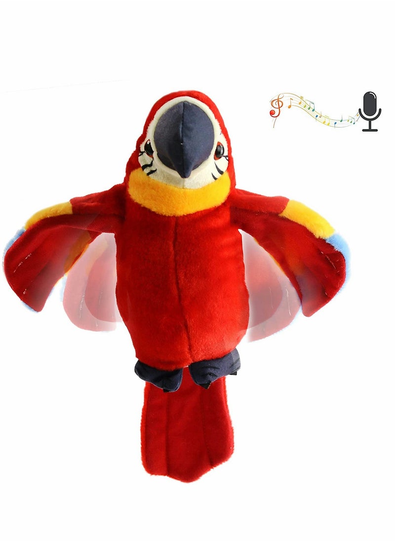 KASTWAVE Plush Toy, Speaking Parrot Record Repeats Electronic Bird Talking Pet Stuffed Animal Waving Wings Plush Toy Interactive Animated Kids Gift, 23cm  - Image 1