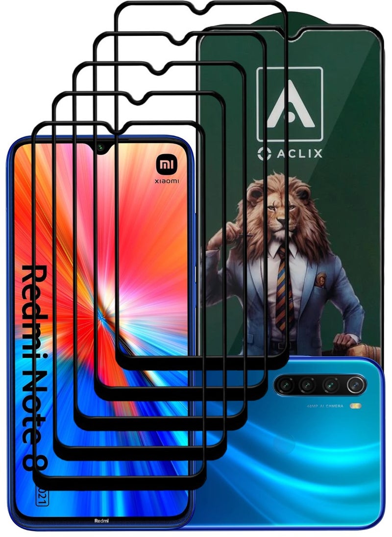 ACLIX 5 Pieces Antistatic ESD Dustproof Premium Quality High Definition Tempered Glass Screen Protector Designed For Xiaomi Redmi Note 8 - Image 1