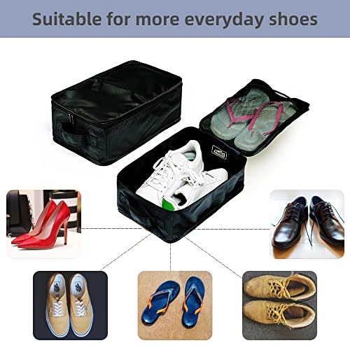 JJ POWER Travel Shoe Bags, Foldable Waterproof Shoe Pouches Organizer-Double Layer (4 Black Shoe Bags) - Image 2