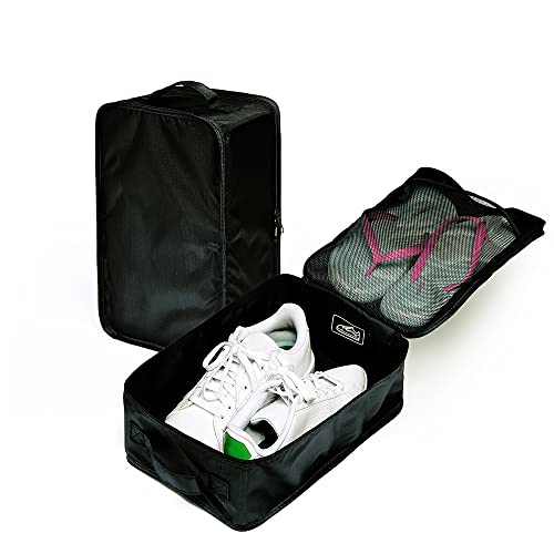 JJ POWER Travel Shoe Bags, Foldable Waterproof Shoe Pouches Organizer-Double Layer (4 Black Shoe Bags) - Image 5