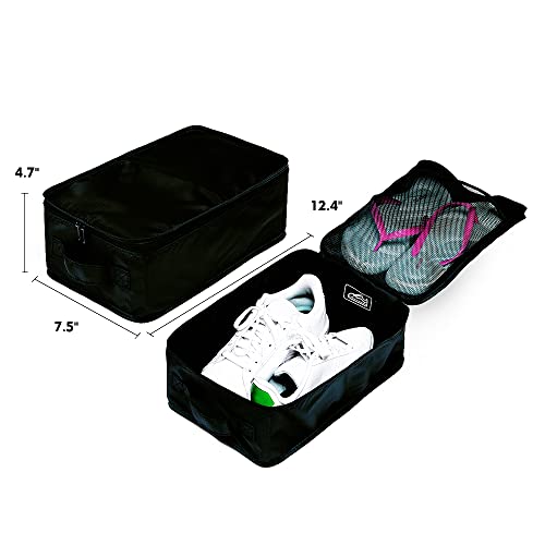JJ POWER Travel Shoe Bags, Foldable Waterproof Shoe Pouches Organizer-Double Layer (4 Black Shoe Bags) - Image 4
