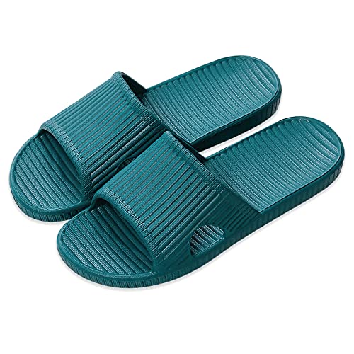VIDSID Shower Slippers for Women Men, Quick Drying Lightweight Non Slip Open-toe EVA Travel-friendly Breathable Shoes Slide Slippers for Bathroom,House Slipper,Outdoor(DGreen EU40/41) - Image 4