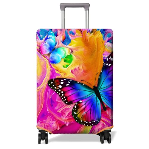 PtRug Travel Luggage Cover Suitcase Protector Fits 1832 Inch Wheel Covers PatternedTravel Related Items Flower Luggage Protector Elastic L - Image 1