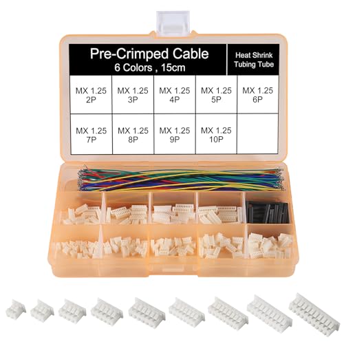 SHUTAO 1.25mm Connectors Plug Kit with 15cm Pre-Crimped Cable Wire 2/3/4/5/6/7/8/9/10/12 PIN House Compatible with JST GH Molex PicoBlade Connector 1.25mm Pitch - Image 1