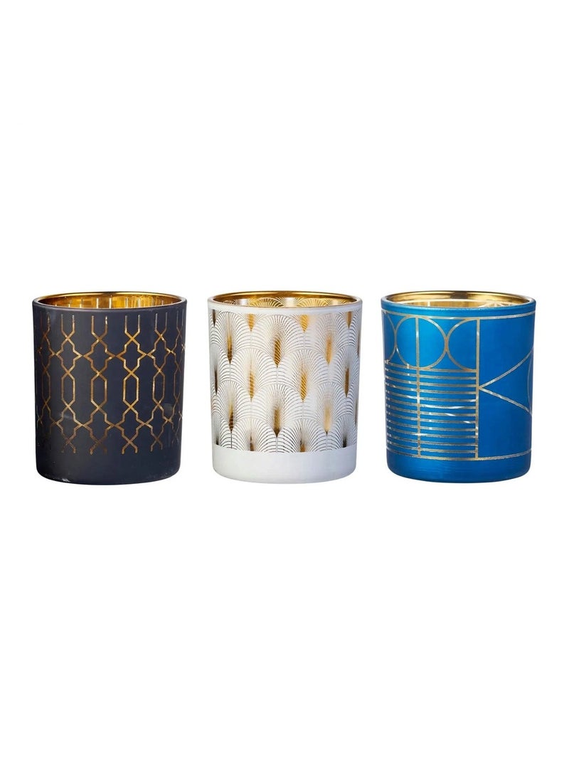 Waxworks Art Deco Citronella Tealight Holder 3 Pack  - Image 1
