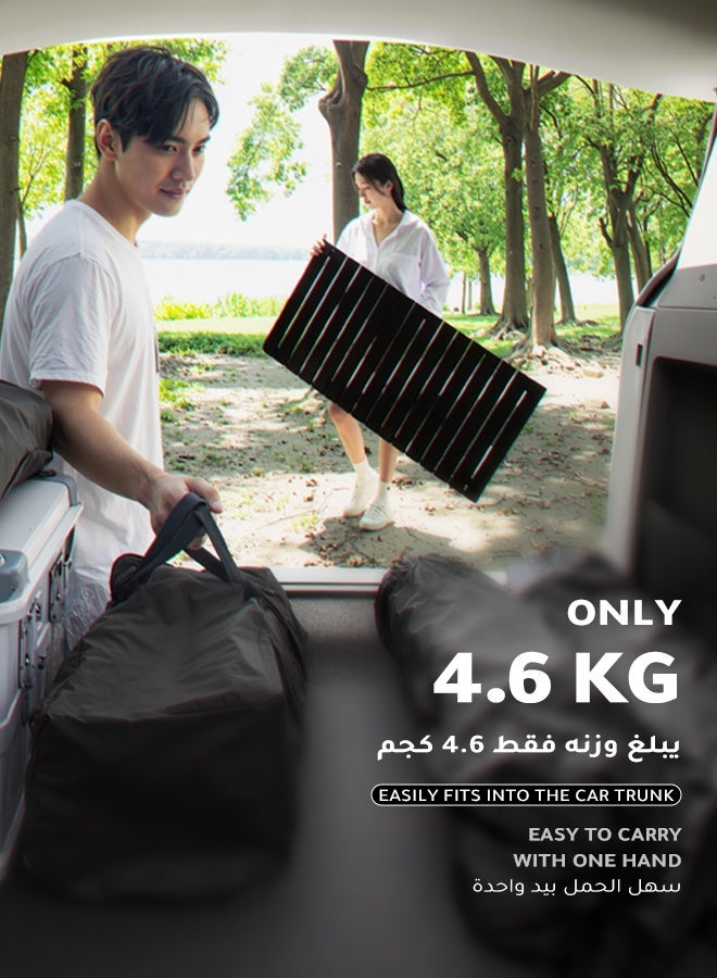 استكشاف الجبال طقم طاولة وكراسي قابلة للطي من 7 قطع للتخييم الخارجي مع حقيبة تخزين – قوي التحمل، سهل الحمل والتخزين، مناسب للنزهات العائلية والشواء - Image 3