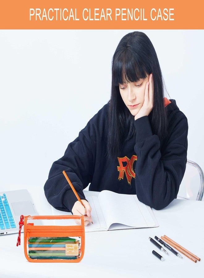 RE ROUGH ENOUGH Rough Enough Clear Pencil Pouch Case Bag for Girls Boys Kids Adults School Office Stationary Pencil Organizer Art Supplies - Image 2