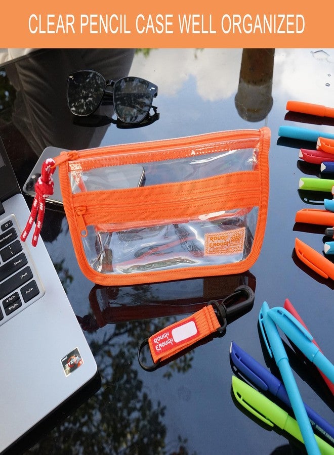 RE ROUGH ENOUGH Rough Enough Clear Pencil Pouch Case Bag for Girls Boys Kids Adults School Office Stationary Pencil Organizer Art Supplies - Image 3
