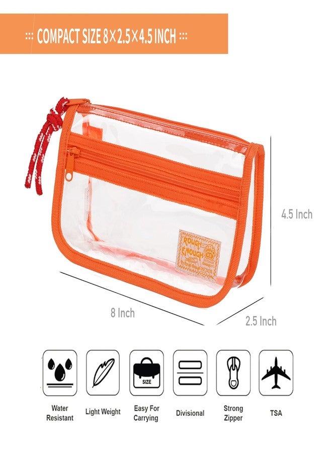 RE ROUGH ENOUGH Rough Enough Clear Pencil Pouch Case Bag for Girls Boys Kids Adults School Office Stationary Pencil Organizer Art Supplies - Image 4