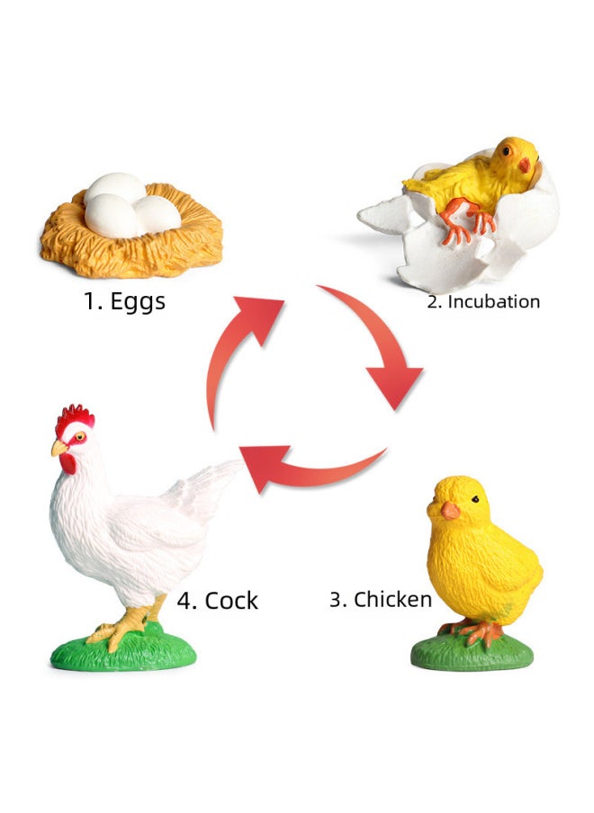 Miniature Realistic Animal Models Growth Cycle Toys Including Butterfly Rooster Ant Frog Turtle Mosquito Educational Playsets-Color: Trumpet White Fox 4 Barreled  - Image 5