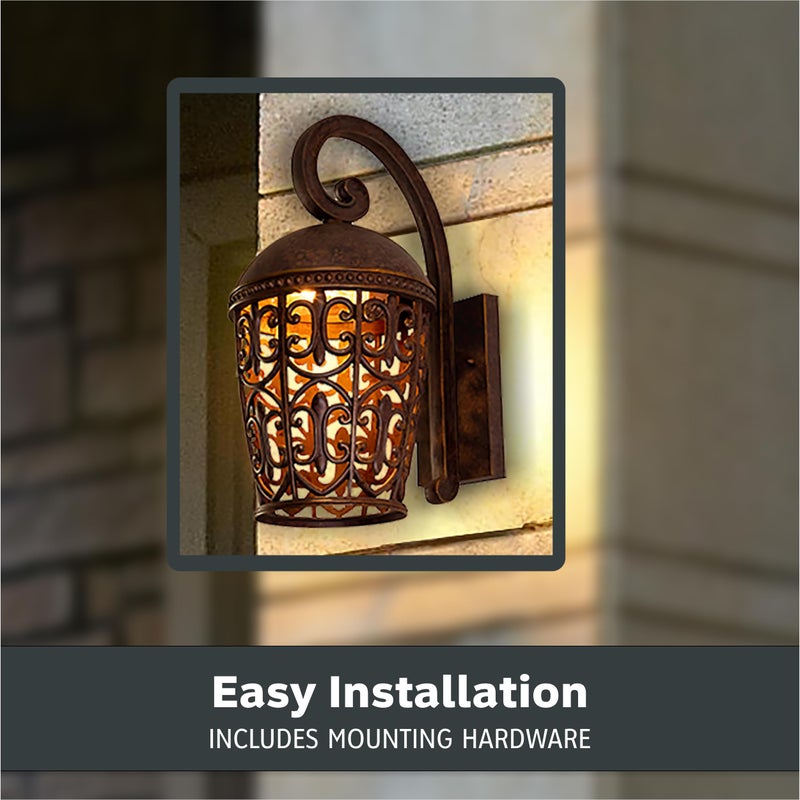 DESIGNERS FOUNTAIN Amherst 1-Light Outdoor Wall Lantern Sconce, Burnt Umber, 97591-BU - Image 5