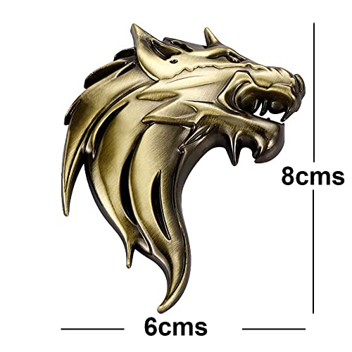 OAN 3D 2 Pcs Wolf Metal Chrome Sticker Logo Fender Badge Emblem Waterproof Self-Adhesive Non-Rusting Decal for Cars & Bikes (8 cms X 6 cms appx) (Metalic, Set of 2) - Image 3