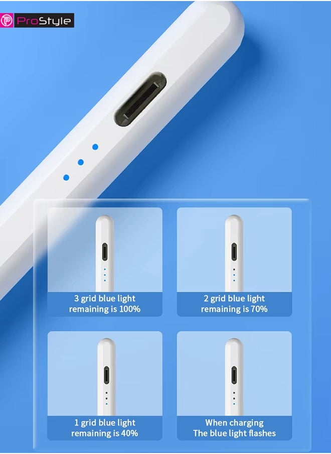 Prostyle - Universal Stylus Pen for Touchscreens – Compatible with iOS & Android Devices, including iPad, iPhone, Laptops, Samsung Phones & Tablets – Ideal for Drawing & Handwriting - White - Image 1