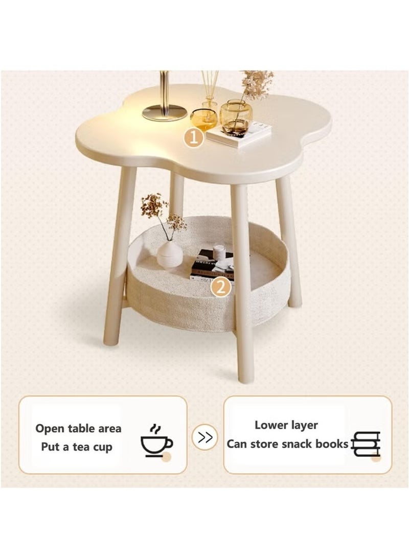 Beauenty 40x50cm Side Table for Living Room, Nordic style luxury living room coffee end table, End Table with Storage Double-Layer Storage, Waterproof and Scratch-Proof, Strong Load-Bearing - Image 5