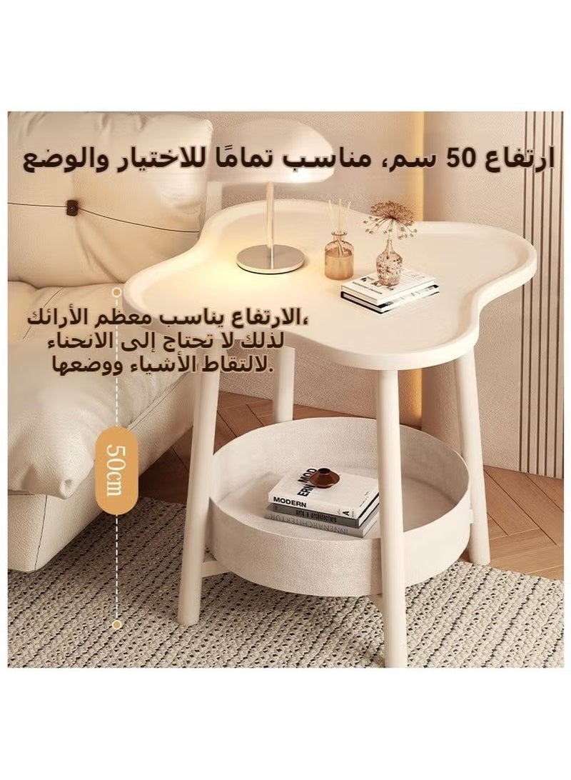 Beauenty 40x50cm Side Table for Living Room, Nordic style luxury living room coffee end table, End Table with Storage Double-Layer Storage, Waterproof and Scratch-Proof, Strong Load-Bearing - Image 3