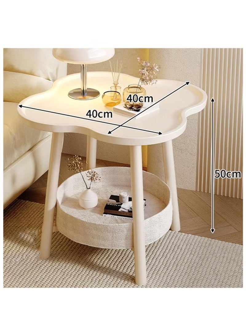 Beauenty 40x50cm Side Table for Living Room, Nordic style luxury living room coffee end table, End Table with Storage Double-Layer Storage, Waterproof and Scratch-Proof, Strong Load-Bearing - Image 4
