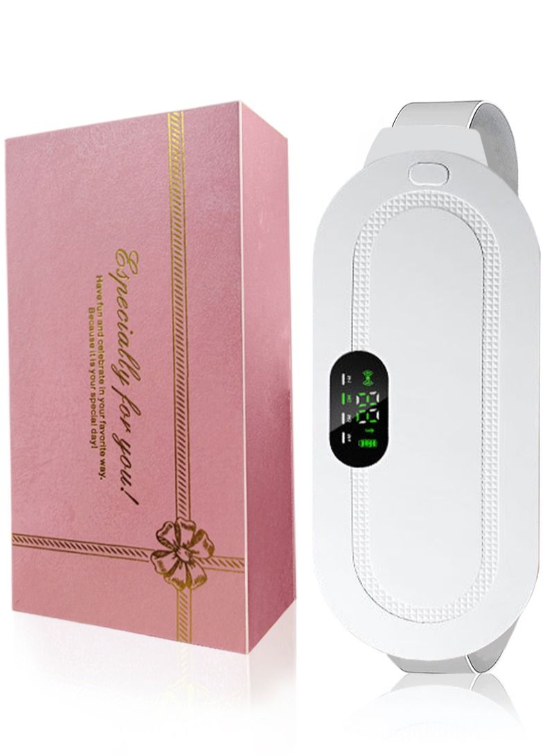 HaLunhi Portable Cordless Heating Pad for Menstrual Cramps Relief, Heating Pad for Stomach,Menstrual Heating Pad with 3 Heat Levels and 4 Vibration Massage Modes Portable Electric Fast Heating Belly Wrap Belt - Image 1