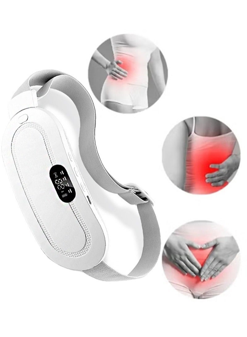 HaLunhi Portable Cordless Heating Pad for Menstrual Cramps Relief, Heating Pad for Stomach,Menstrual Heating Pad with 3 Heat Levels and 4 Vibration Massage Modes Portable Electric Fast Heating Belly Wrap Belt - Image 2