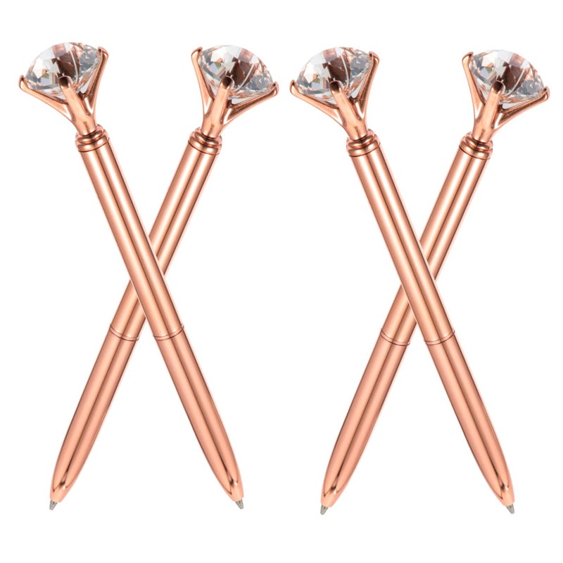 4Pcs Diamond Shape Ballpoint Pens Quick Dry Ink Smooth Writing For School Projects - Image 2