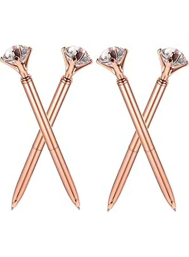 4Pcs Diamond Shape Ballpoint Pens Quick Dry Ink Smooth Writing For School Projects - Image 1