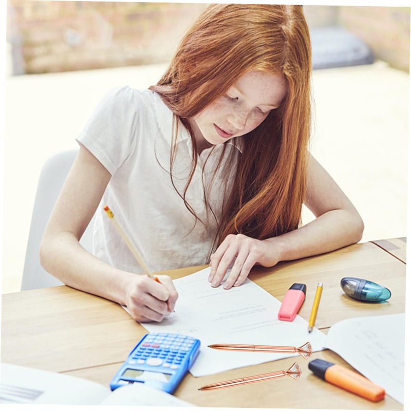 4Pcs Diamond Shape Ballpoint Pens Quick Dry Ink Smooth Writing For School Projects - Image 3