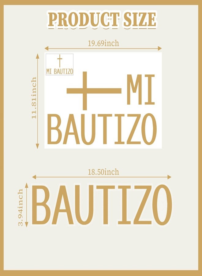 Ramciyo Mi Bautizo Decal Sign - Baptism Party Decorations Mi Bautizo Backdrop Sign, God Bless Christening Confirmation Religious First Holy Communion Party Backdrop Sign - Image 2