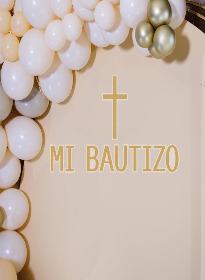Ramciyo Mi Bautizo Decal Sign - Baptism Party Decorations Mi Bautizo Backdrop Sign, God Bless Christening Confirmation Religious First Holy Communion Party Backdrop Sign - Image 4