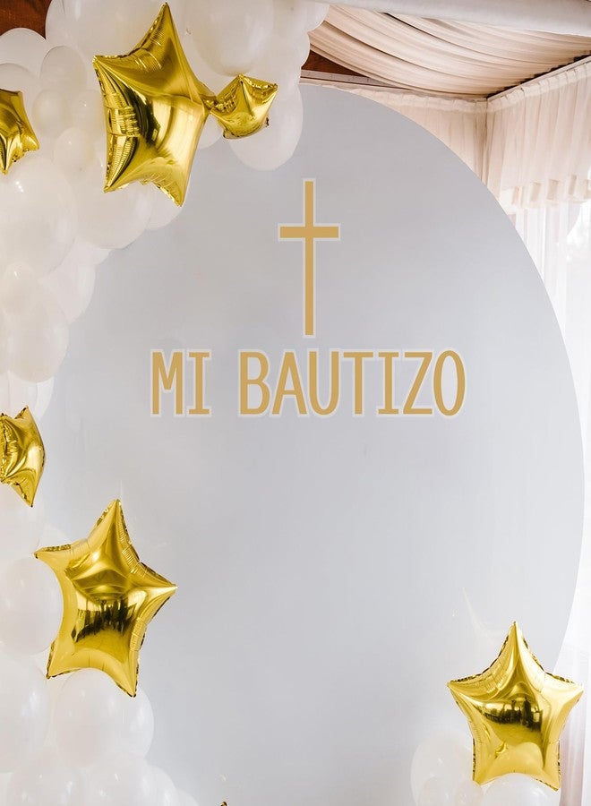 Ramciyo Mi Bautizo Decal Sign - Baptism Party Decorations Mi Bautizo Backdrop Sign, God Bless Christening Confirmation Religious First Holy Communion Party Backdrop Sign - Image 5