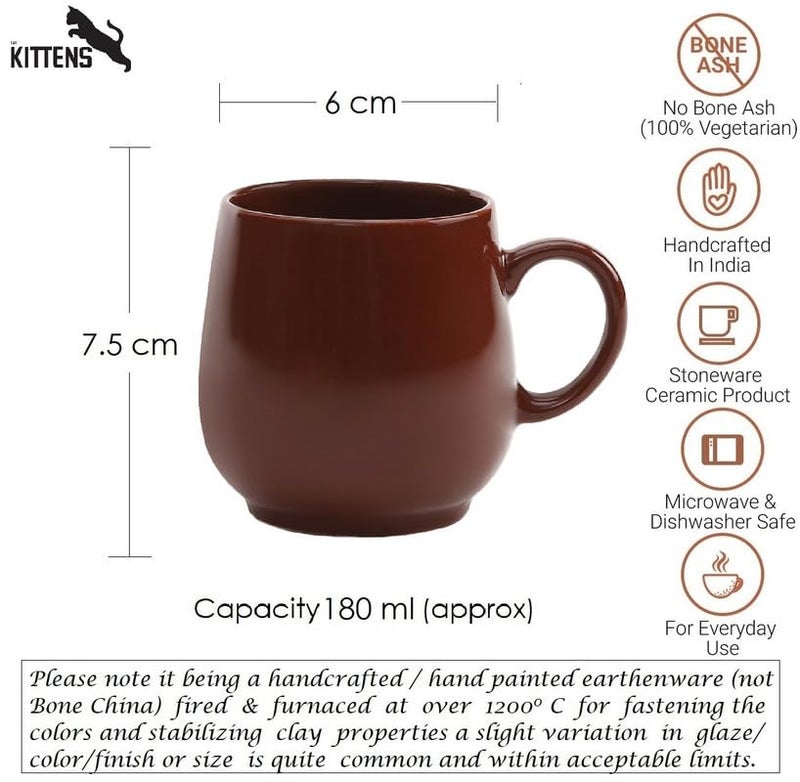 Kittens KITTENS Ceramic Tea Cup Set of 6 Microwave and Dishwasher Safe Food Grade Material Multi Color  - Image 3