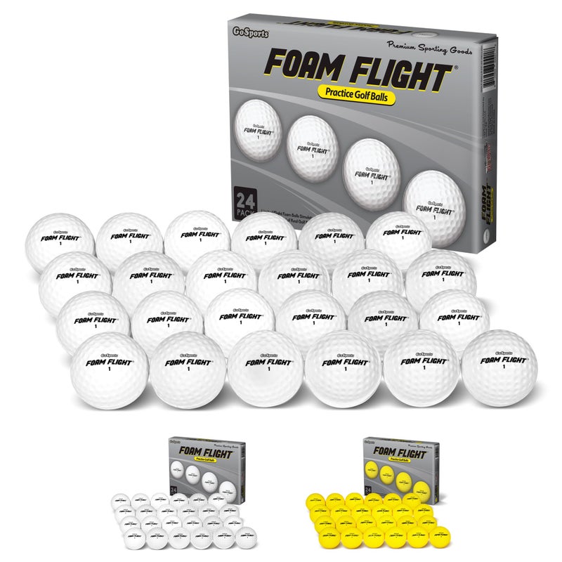 GoSports Foam Flight Practice Golf Balls 24 Pack White - Image 2