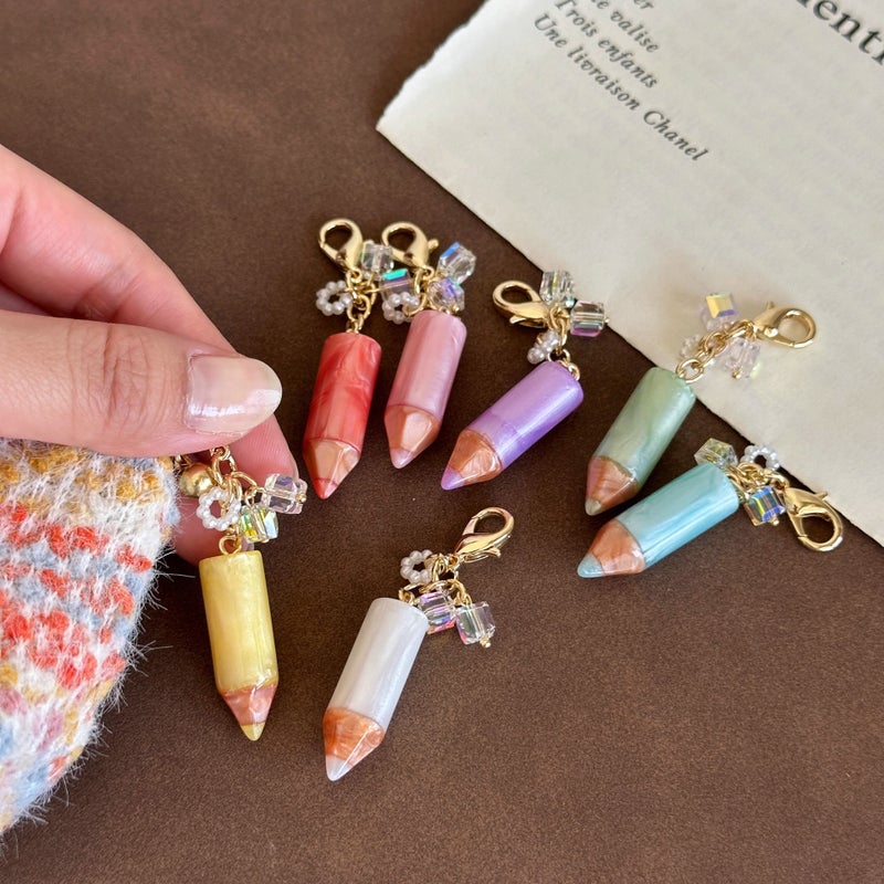 Colorful Sand Pencil Keychain - Image 1