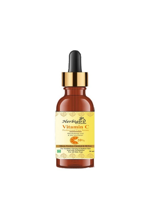 Khadi Herbal Herbigiri Herbal Vitamin C Facial Serum For Natural Glowing Beauty Infused With Hyaluronic Acid And Vitamin C 30Ml (Pack Of 1) - Image 1