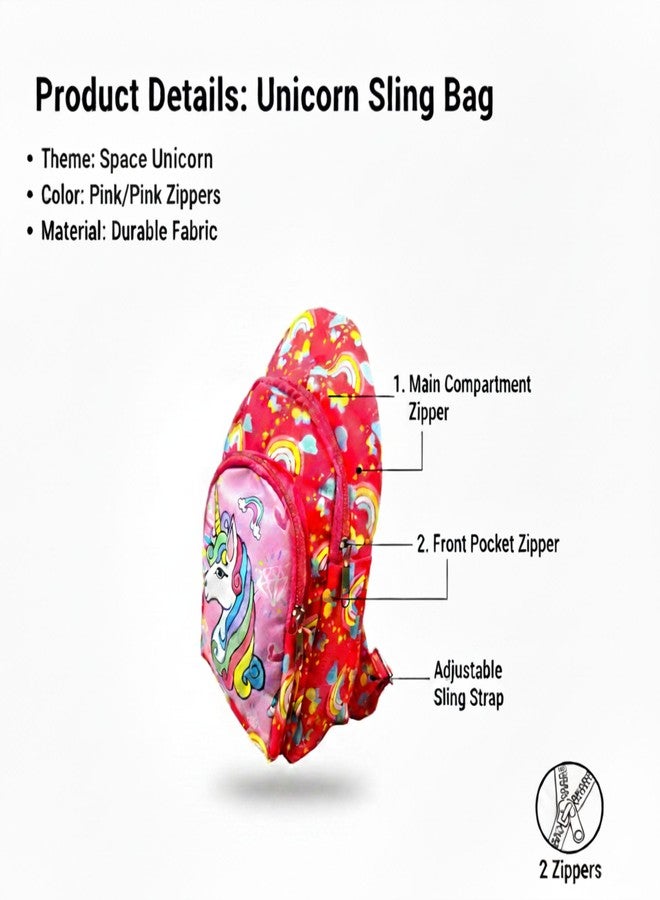 Kizzi Unicorn Print Colourful Cross body Bags for Girls Kids School, Picnic, Return Gifts - Image 5