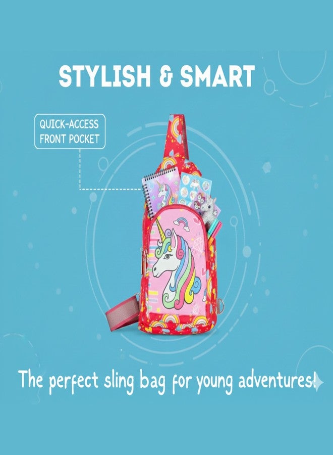 Kizzi Unicorn Print Colourful Cross body Bags for Girls Kids School, Picnic, Return Gifts - Image 4