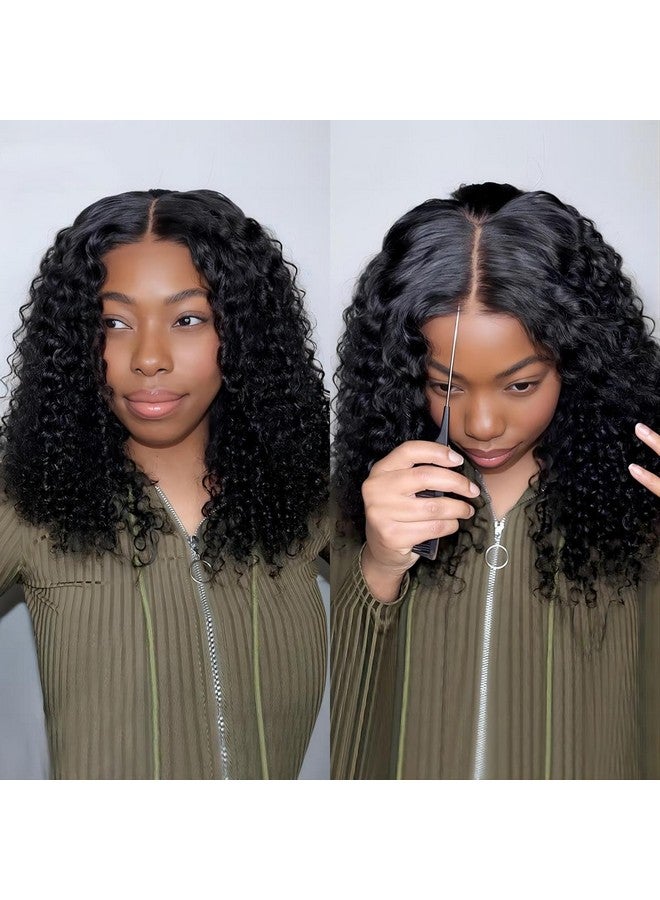 ISEE Wear And Go Glueless Wigs Human Hair Pre Plucked Deep Wave Bob Wig Human Hair Lace Front Wigs For Women Upgraded No Glue Pre Cut 4X4 Lace Closure Glueless Wigs For Black Women Human Hair 16 Inch - Image 1