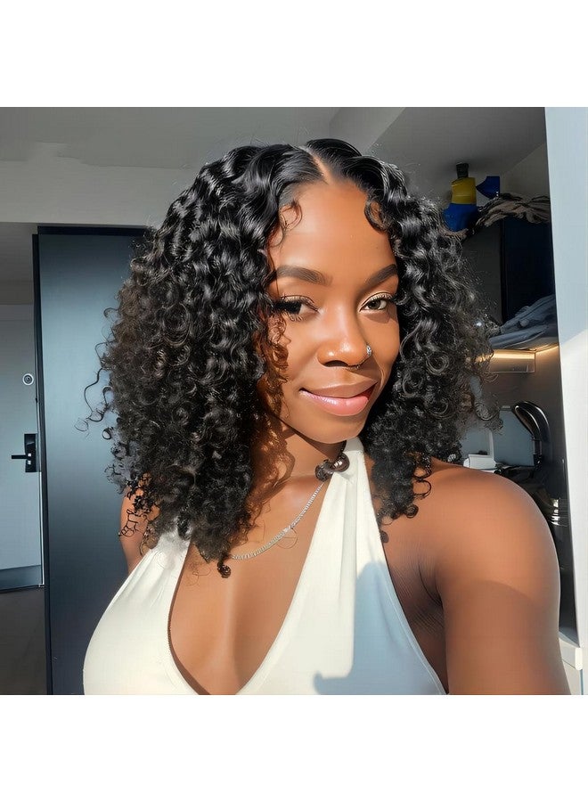 ISEE Wear And Go Glueless Wigs Human Hair Pre Plucked Deep Wave Bob Wig Human Hair Lace Front Wigs For Women Upgraded No Glue Pre Cut 4X4 Lace Closure Glueless Wigs For Black Women Human Hair 16 Inch - Image 2