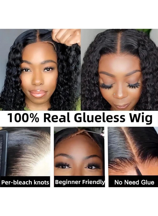 ISEE Wear And Go Glueless Wigs Human Hair Pre Plucked Deep Wave Bob Wig Human Hair Lace Front Wigs For Women Upgraded No Glue Pre Cut 4X4 Lace Closure Glueless Wigs For Black Women Human Hair 16 Inch - Image 3
