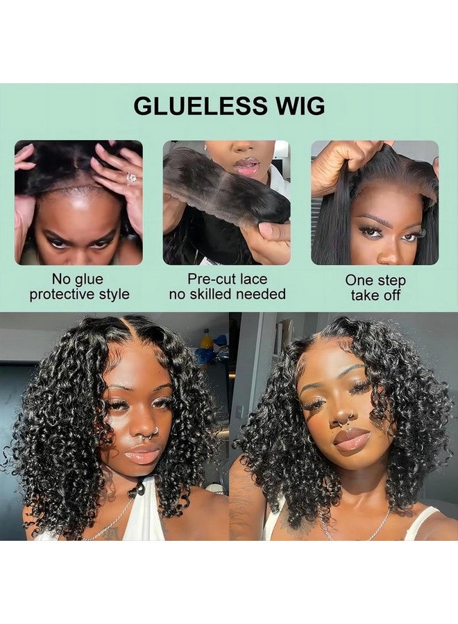 ISEE Wear And Go Glueless Wigs Human Hair Pre Plucked Deep Wave Bob Wig Human Hair Lace Front Wigs For Women Upgraded No Glue Pre Cut 4X4 Lace Closure Glueless Wigs For Black Women Human Hair 16 Inch - Image 4
