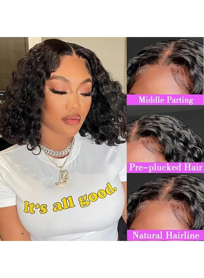 ISEE Wear And Go Glueless Wigs Human Hair Pre Plucked Deep Wave Bob Wig Human Hair Lace Front Wigs For Women Upgraded No Glue Pre Cut 4X4 Lace Closure Glueless Wigs For Black Women Human Hair 16 Inch - Image 5