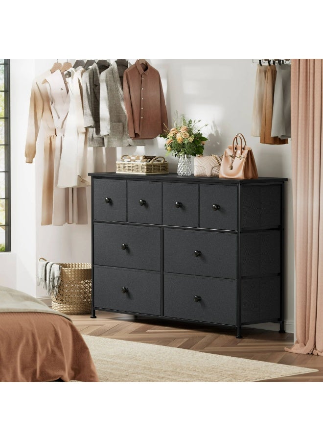 هيكسدريم خزانة ملابس بثمانية أدراج لغرفة النوم، خزانة أدراج، صندوق تخزين قماشي أسود - Image 3