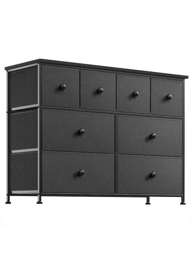 هيكسدريم خزانة ملابس بثمانية أدراج لغرفة النوم، خزانة أدراج، صندوق تخزين قماشي أسود - Image 5