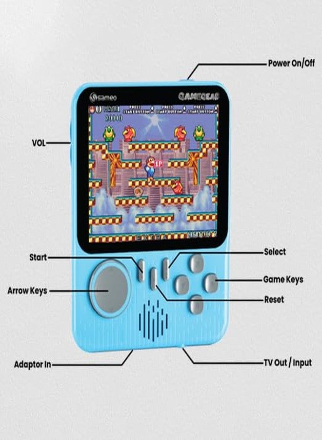 جهاز ألعاب فيديو محمول من ساميو جيم جير، لعبة ريترو صغيرة مع 666 لعبة كلاسيكية ريترو متوافقة مع التلفزيون للأطفال، قابلة لإعادة الشحن، 8 بت كلاسيكية (أزرق مائي) - Image 4