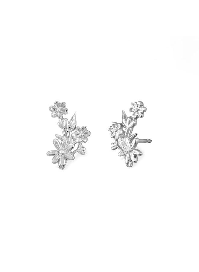 Boma Jewelry Sterling Silver Flower Bouquet Crawler Stud Earrings for Women, Metal - Image 1