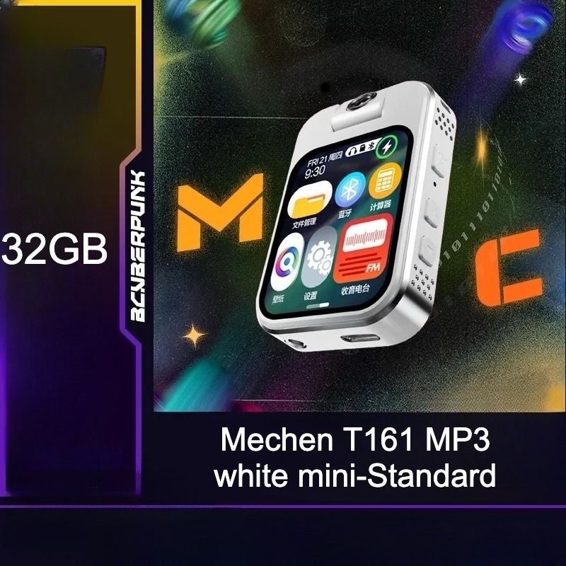 Mechen T161 Portable Bluetooth MP3 MP4 Player, HD Display Screen, 32gb, White - Image 1