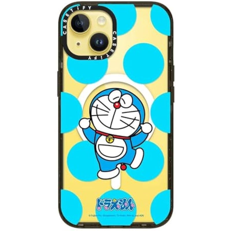 Casetify Impact Case for iPhone 14 【Doraemon Co-Lab / 8.2ft Drop Protection/Compatible with Magsafe】 - Dancing Doraemon - Clear Black - Image 3